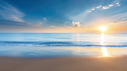 Fototapeta premium Serene Sunset Scene at Tranquil Beach