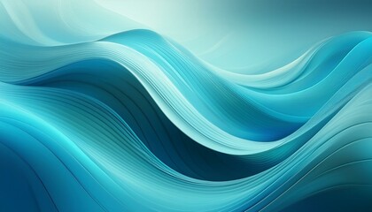 Obraz premium Dynamic Drift: Blue and Turquoise Blurred Wave Design