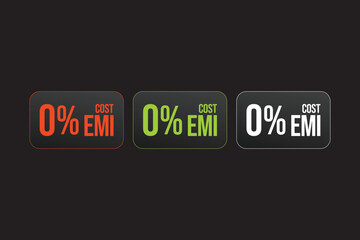 vector 0% no cost EMI icon design
