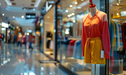 Female Clothing store retail display in shopping mal