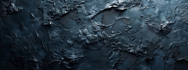 Fototapeta premium A close-up of a black and white wall with peeling paint on its sides