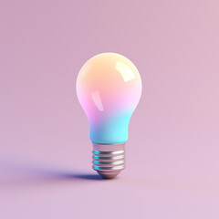 3d light bulb on a pink background
