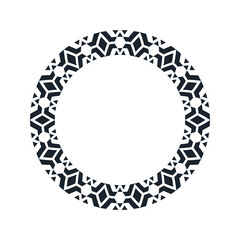 Ornamental pattern design circle frame. Ornamental Circular Knot Pattern. Border pattern design