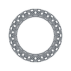 Ornamental pattern design circle frame. Ornamental Circular Knot Pattern. Border pattern design