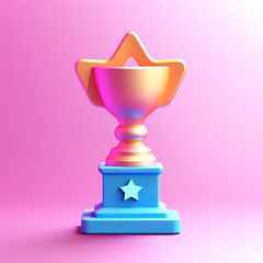 3d trophy with a star shape on top