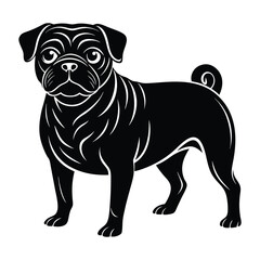  Pug Dog Silhouette Art