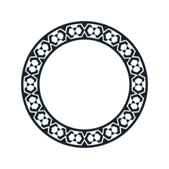 Ornamental pattern design circle frame. Ornamental Circular Knot Pattern. Border pattern design
