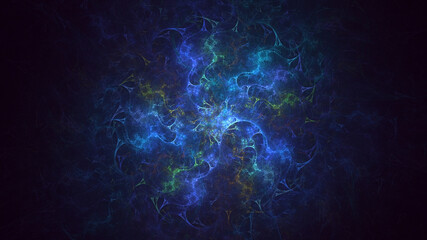 3D manual rendering abstract fractal light background. Its not AI Generatd illustration.
