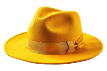 Yellow hat isolated on transparent background
