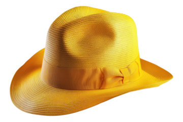 Yellow hat isolated on transparent background