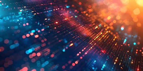 3d illustration of technology background with glowing particles in cyberspace