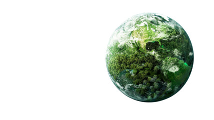 Green planet , Save Earth green concept on transparent background