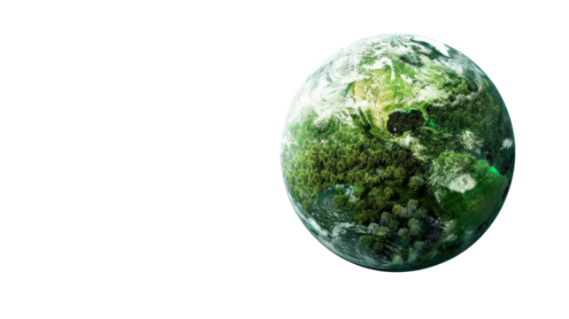 Green planet , Save Earth green concept on transparent background - Powered by Adobe