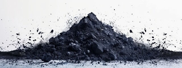  Four piles of dirt stacked upon each other