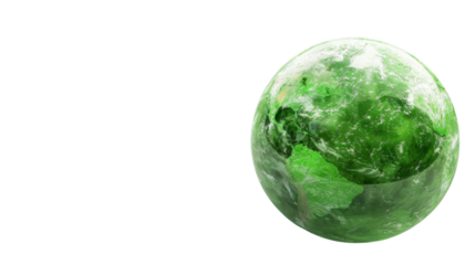 Green planet , Save Earth green concept on transparent background
