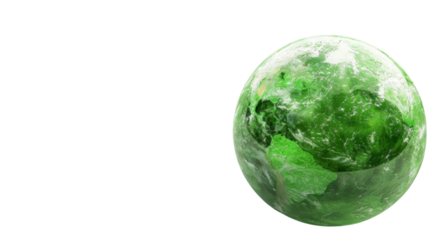 Green planet , Save Earth green concept on transparent background