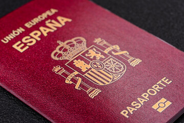 Physical paper international passport of a Spanish citizen