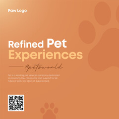 Pet post on brown background for social media marketing