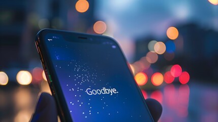 Digital Goodbye Message Displayed on Smartphone Screen