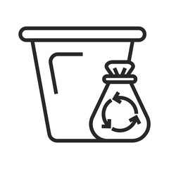 Trash recycle outline icon, editable vector illustration and transparent graphic element. Isolated on white background