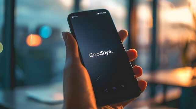Goodbye Message Displayed on a Digital Phone Screen