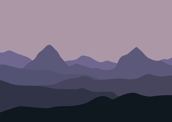 landscape mountains illustration for background