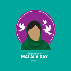 World Malala Day. Female face vector illustration. Celebrated every July 12th. Suitable for banners, greeting cards, social media, templates vector illustrations of Malala Day social media story 