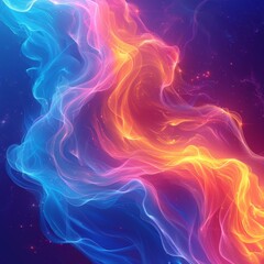 Fototapeta premium Abstract Digital Art, Colorful Energy Streams in Space