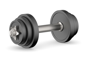 Naklejka premium dumbbell on white background. Isolated 3D illustration