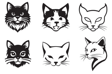 cat head silhouette vector illustration