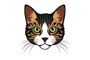 Obraz premium cat head silhouette vector illustration.