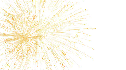 Obraz premium Golden firework, Happy new year concept, Design for overlay, montage, texture on transparent background