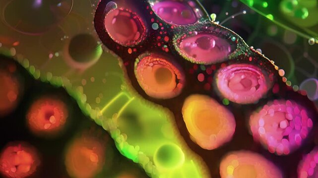 An intricate closeup of apical meristem cells constantly balancing cell division and differentiation to maintain plant growth.
