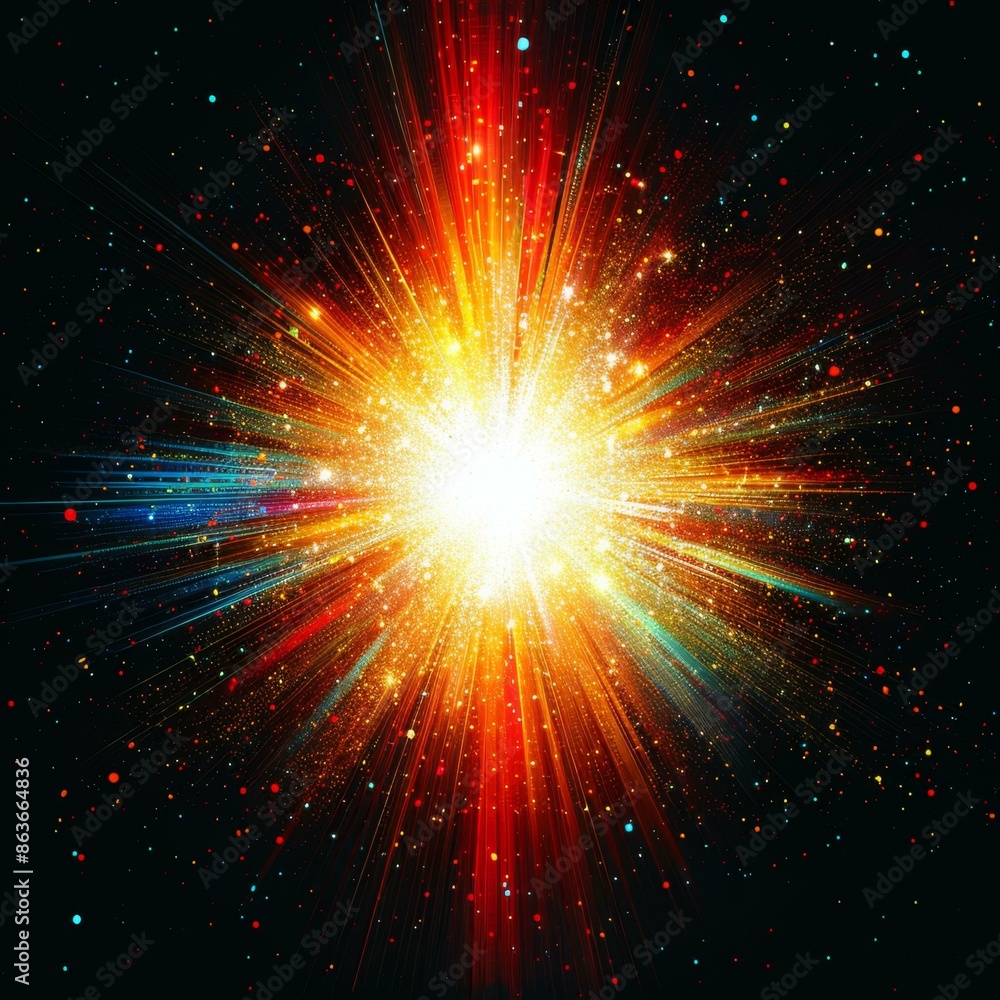 Canvas Prints explosive cosmic blast in a vibrant universe