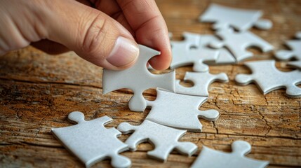 A puzzle being solved piece by piece, illustrating the process of improvement and problem-solving with space for customizable text or branding