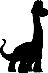 silhouette dinosaur character cartoon vector