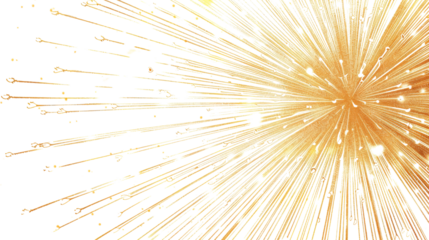 Golden firework, Happy new year concept, Design for overlay, montage, texture on transparent background
