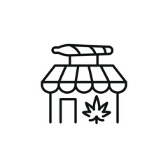 Cannabis shop icon. Simple cannabis shop icon for social media, app, and web design. Vector illustration.