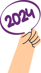 New Years Element With Hand Illustration