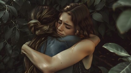 Tender Farewell Embrace Between Loved Ones Bidding Emotional Goodbye