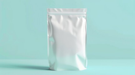 Coffee bag on a background in the style of aluminum, suggesting versatility