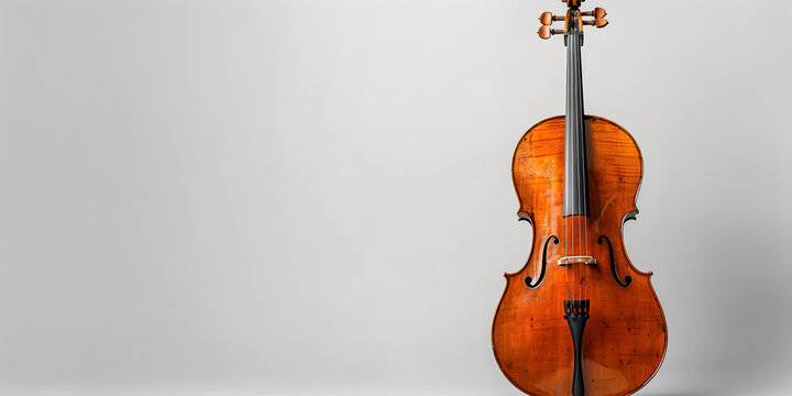 A cello with a white isolated background