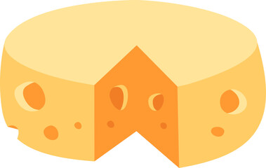 Flat Design Cheese Illustration Element