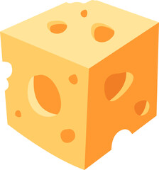 Flat Design Cheese Illustration Element