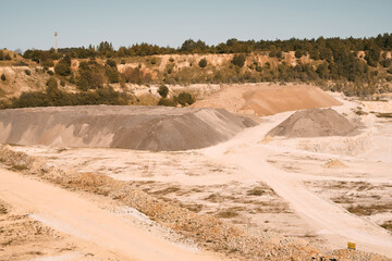 Sunny quarry landscape midday scene