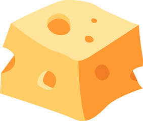 Flat Design Cheese Illustration Element