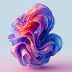Fototapeta premium Abstract, Artistic 3D Sculpture in Vivid Colors