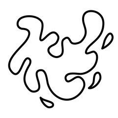 Splash Liquid Hand drawn vector illustration outline style