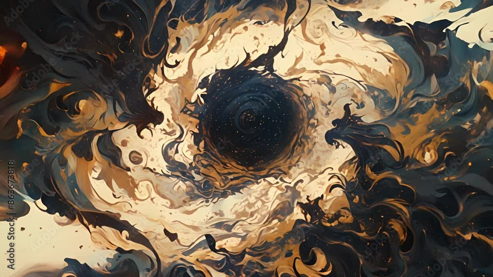 Aufkleber a delicate veil of ash swirling in a circular motion almost as if it holds a powerful secret within.