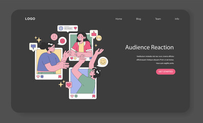 Social Influencers. Flat Vector Illustration